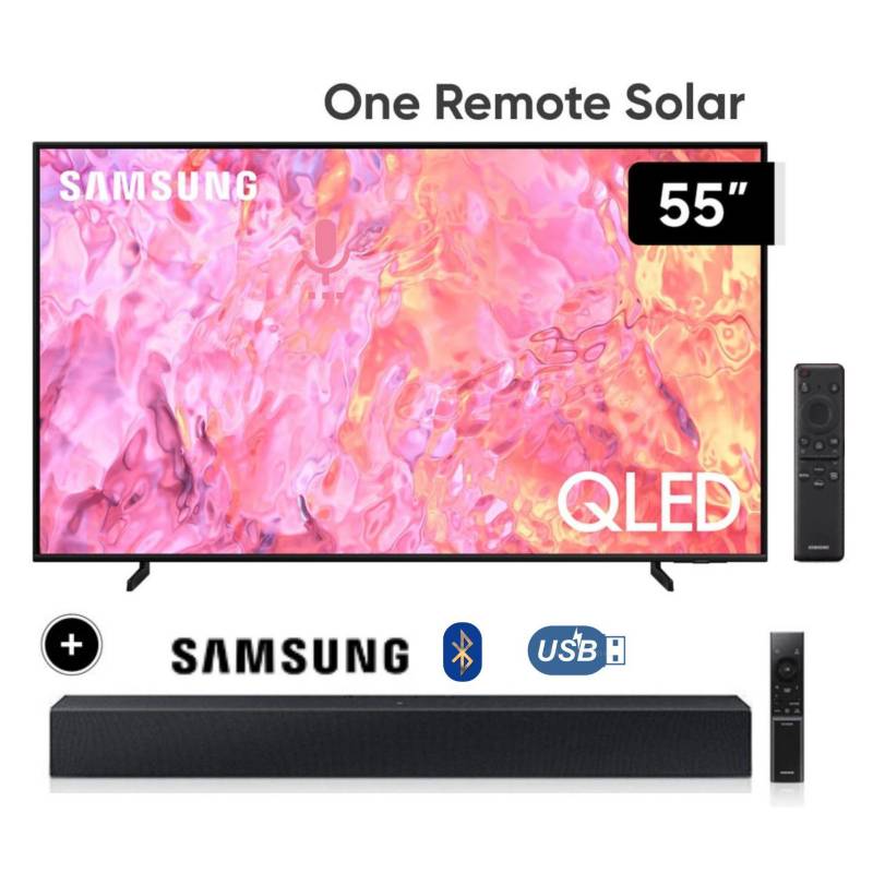 SAMSUNG - Televisor Samsung LED Smart TV 55 QLED 4K QN55Q60CAGXPE + Soundbar