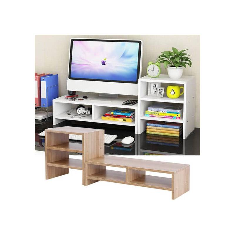 Soporte para 2 monitores - Repisa para escritorio en madera