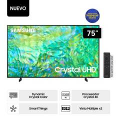 Televisor Samsung LED Smart TV 75 Crystal Ultra HD 4K UN75CU8000GXPE