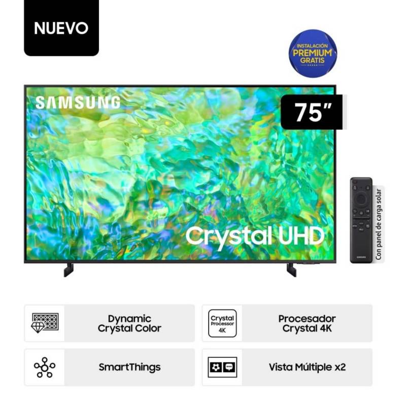 SAMSUNG - Televisor Samsung LED Smart TV 75 Crystal Ultra HD 4K UN75CU8000GXPE