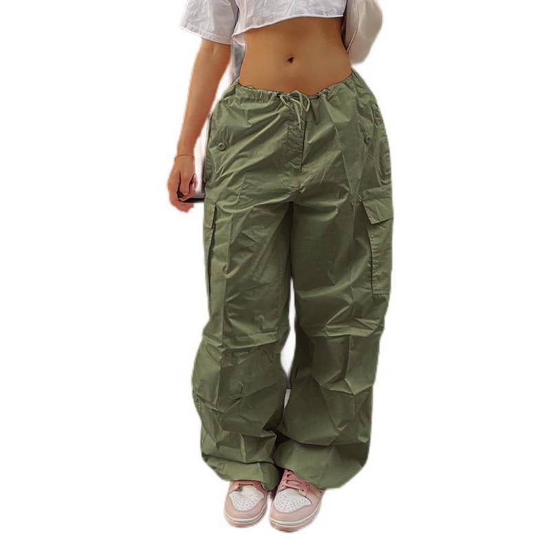 Pantalones cargo de cintura baja para mujer Verde.