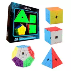 GENERICO - Kit de 4 Cubos Rubik Moyu Megaminx, Piramyx, Skewb y Square