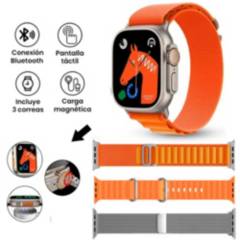 GENERICO - Smartwatch S9 Ultra Serie 9 + Correas Naranja y Plateado