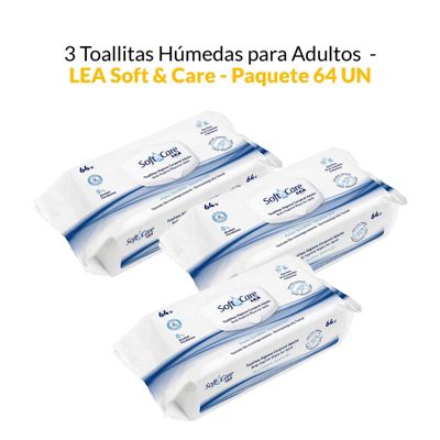Toallitas Higiene Corporal adulto SOFT & CARE LEA 64 uds.