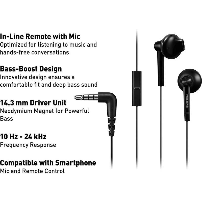 Panasonic, Audifonos Panasonic In Ear, Negro