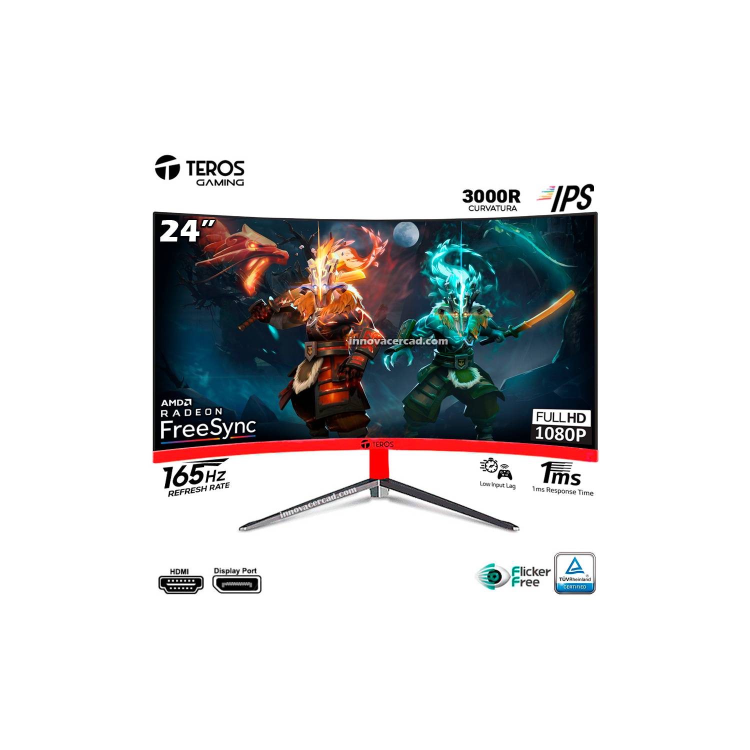 Monitor 165Hz Teros TE-3132 Curvo 24 IPS, 1920x1080 Full HD