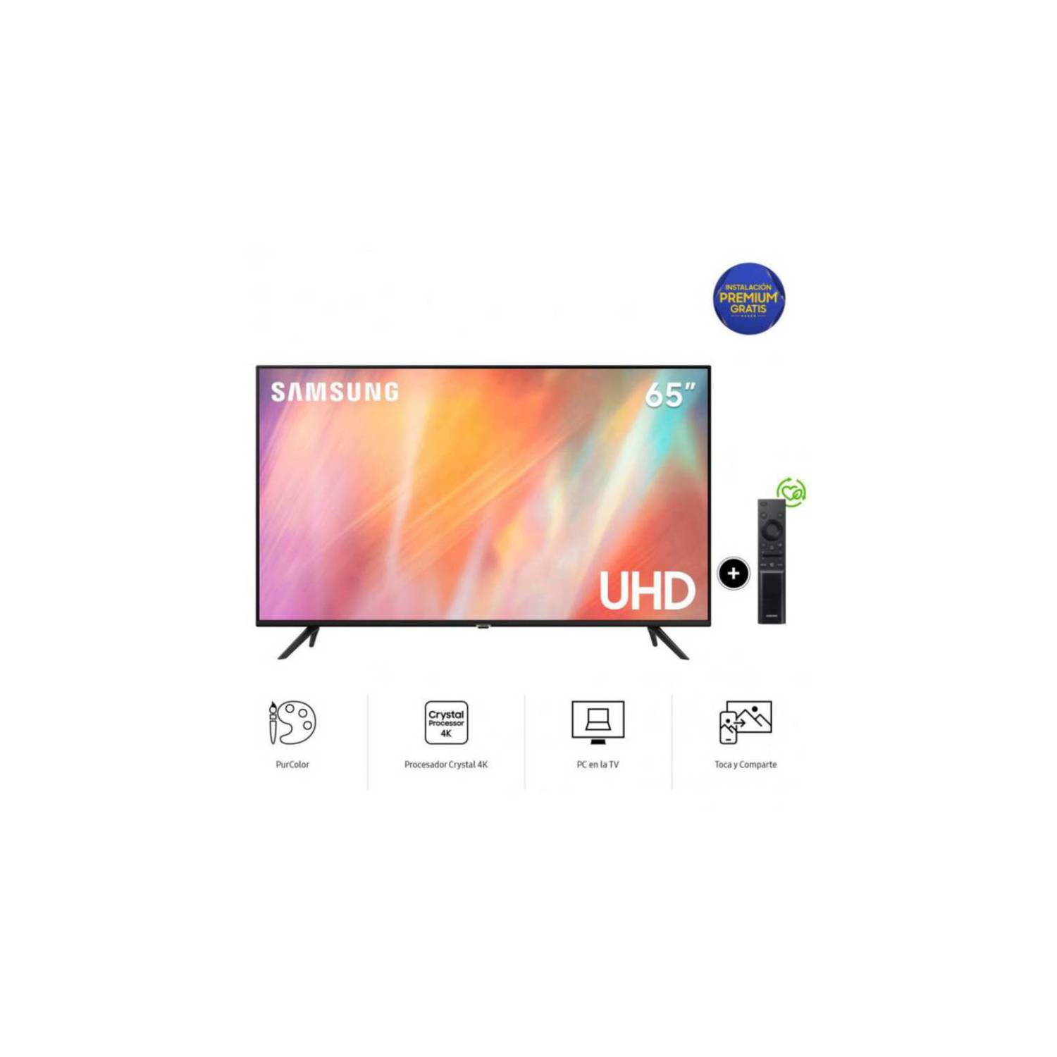 TV Samsung 65 4K UHD Smart Tizen UN65AU7090GXPE