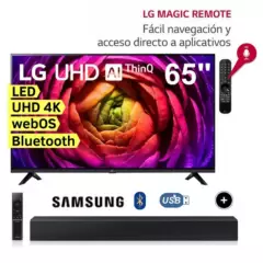 LG - Televisor LG 65"  Led Ultra HD 4K con ThinQ AI 65UR7300PSA + Soundbar