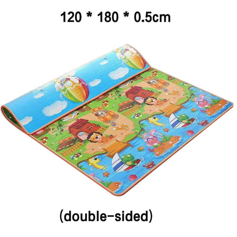 Alfombra de juguete para bebés, 180x120cm, alfombra para niños con  estampado de doble cara, juguetes educativos