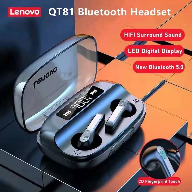 Auriculares Inalámbricos Lenovo Bluetooth Qt81 Ipx4 Negro