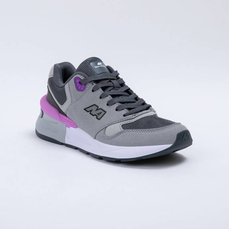 ZAPATILLAS NEW ATHLETIC LIFESTYLE FLATS27 GRIS CON MORADO PARA