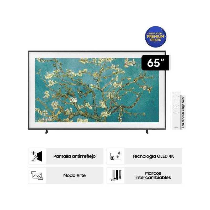 SAMSUNG - Televisor Smart UHD 4K Samsung 65 pulgadas The Frame Qled QN65LS03BAGXPE