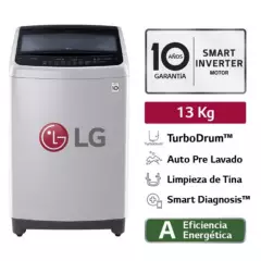 LG - Lavadora 13 Kg LG Carga superior Smart Inverter con TurboDrum WT13DPBK Gris