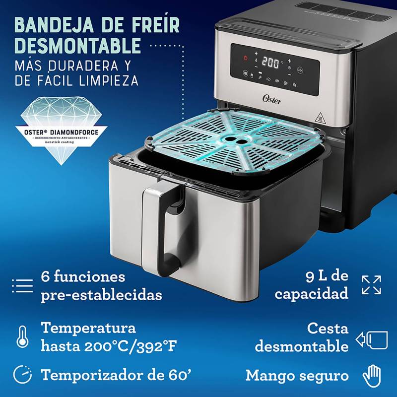 Ripley - OSTER FREIDORA DE AIRE MANUAL DE 6.8 LITROS CKSTAF68T