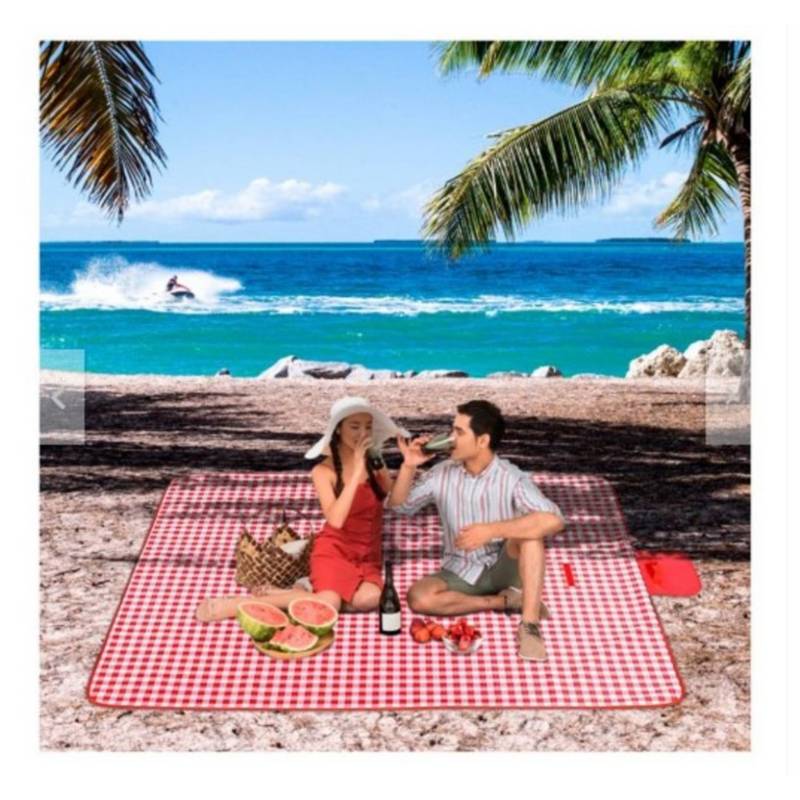  Manta de picnic impermeable portátil con correa de transporte  para alfombrilla de playa o familia, cesta de picnic con astillas de madera  con asas plegables dobles : Patio, Césped y Jardín