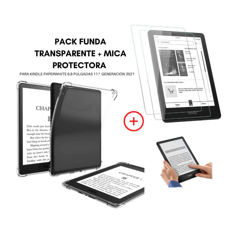 Funda Transparente + Mica para Kindle Paperwhite 11th gen 6.8 2021