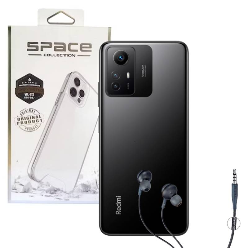 XIAOMI - Xiaomi Redmi Note 12S 8Ram256Gb NEGRO  audifonos con cable  Case Space