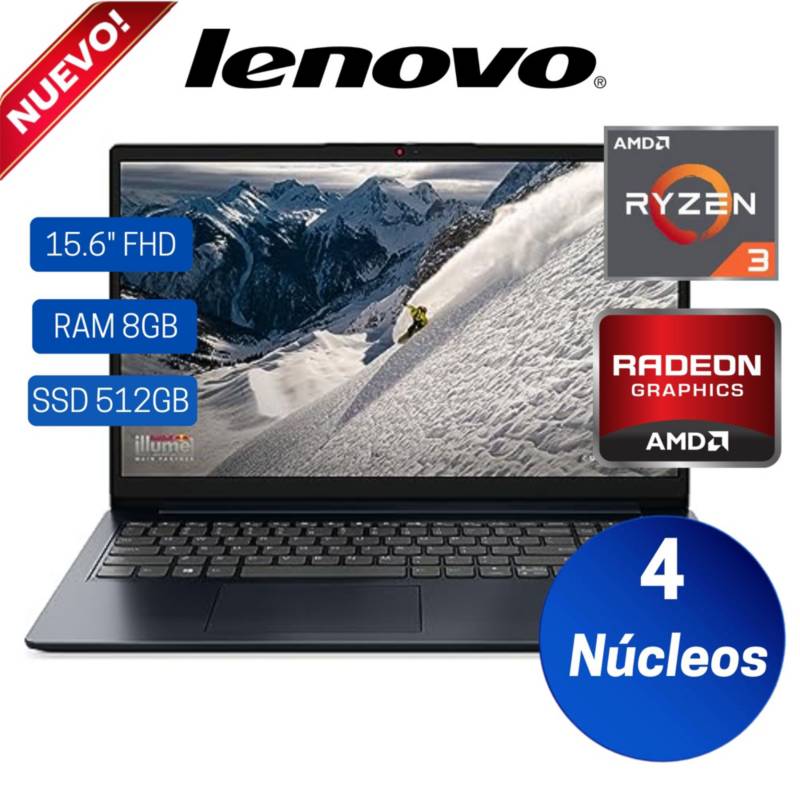 LENOVO - Laptop Lenovo IdeaPad 1 15AMN7 15.6" FHD  AMD Ryzen 3 7320U, Ram 8GB, SSD 512GB, Free Dos