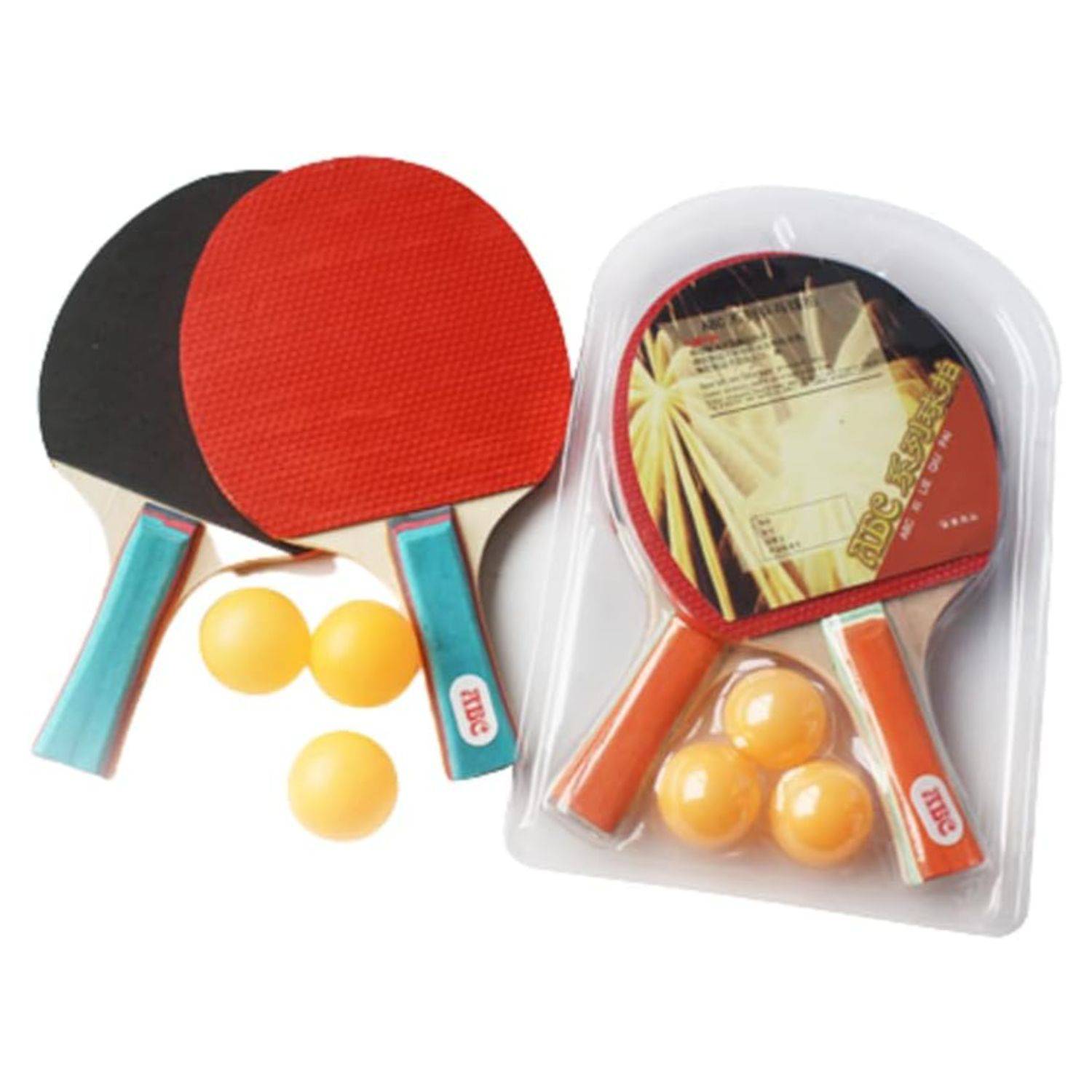 Juego de palas de ping-pong, aprobado por la ITTF de goma para 2 jugadores  con pelotas, juego de raqueta de tenis de mesa para principiantes juego de