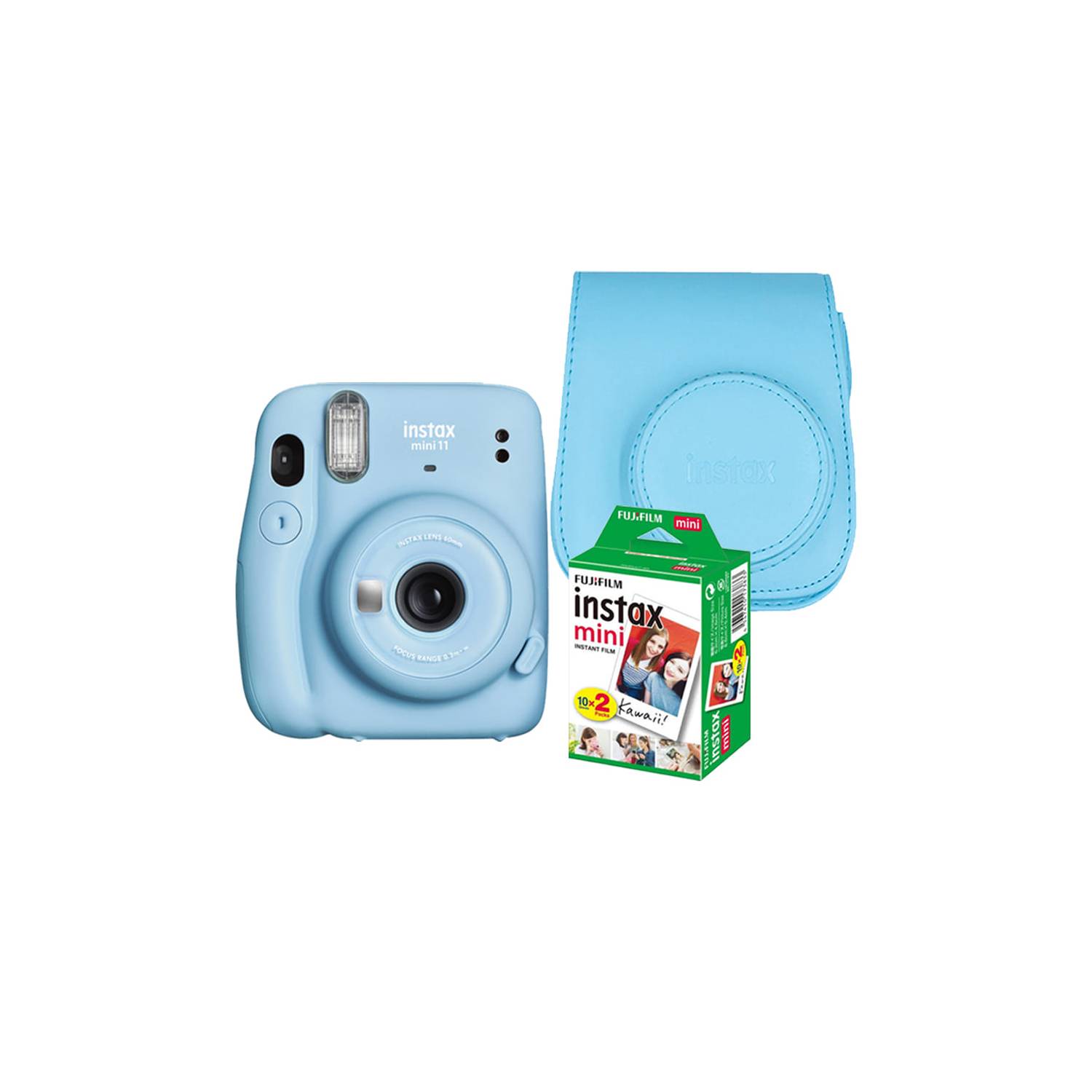 Camara Fujifilm Instax Mini11 Celeste + Pack de peliculas X 20 +