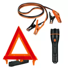 TRUPER - Combo Cable Pasa Corriente Linterna y Triangulo de Seguridad