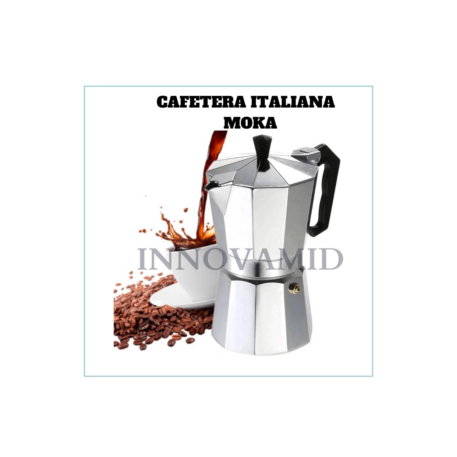 GENERICO Cafetera italiana acero inoxidable 9 tazas.