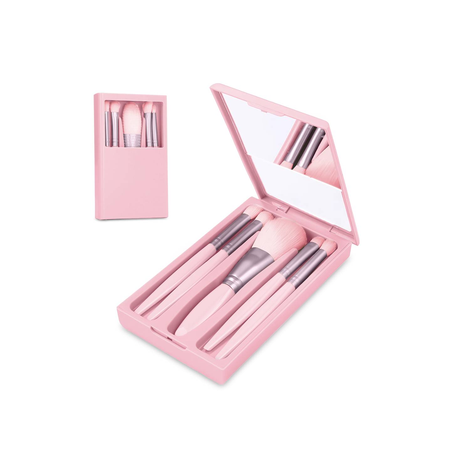 Set Brochas Maquillaje Espejo B81 CR Y Neceser Bolsa Z10 RS - Promart