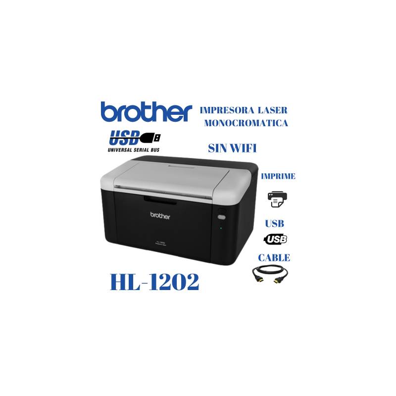 Impresora Brother HL-1202 Laser Monocromatica Negro