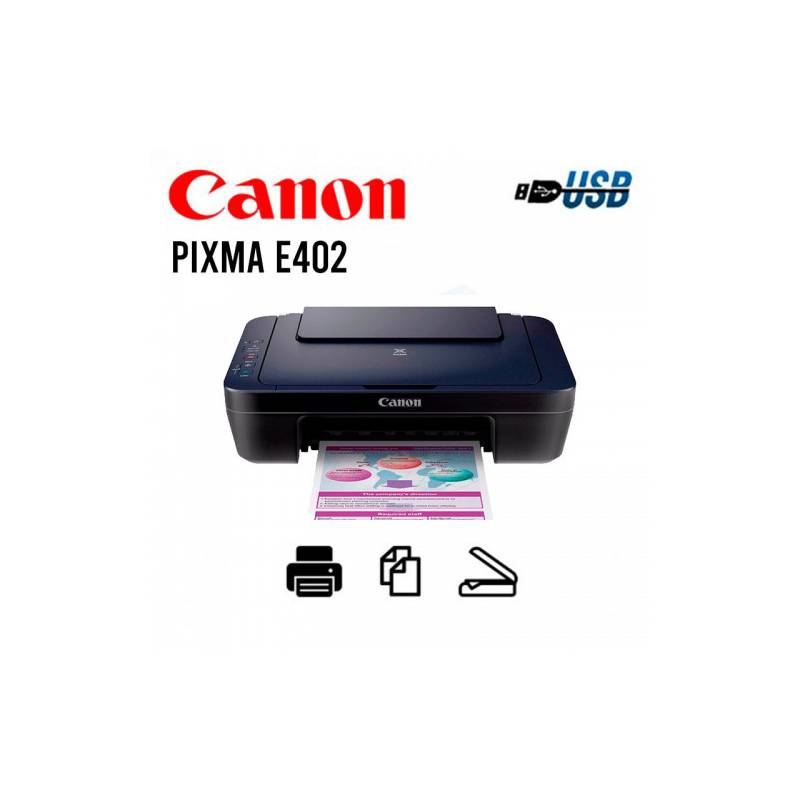 Impresora Multifuncional Canon Pixma E402 con cartuchos - Intelcomp Honduras