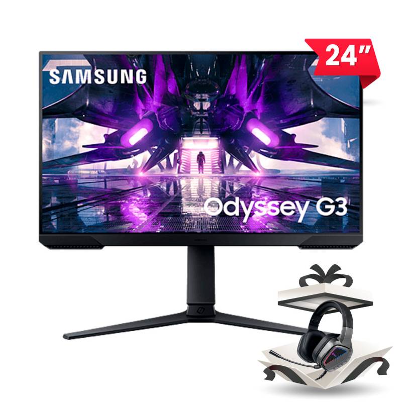 SAMSUNG - Monitor Gamer Odyssey G3 24 LS24AG320NLXPE FHD165Hz  Audifono Gamer