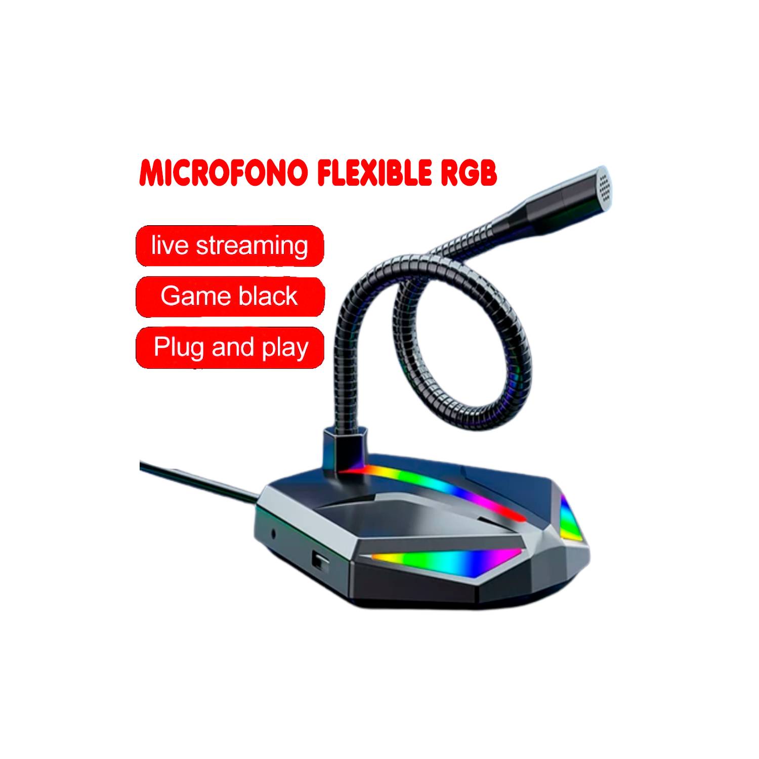 Microfono Usb Hyperx Quadcast S Condensador Gaming Negro Pc