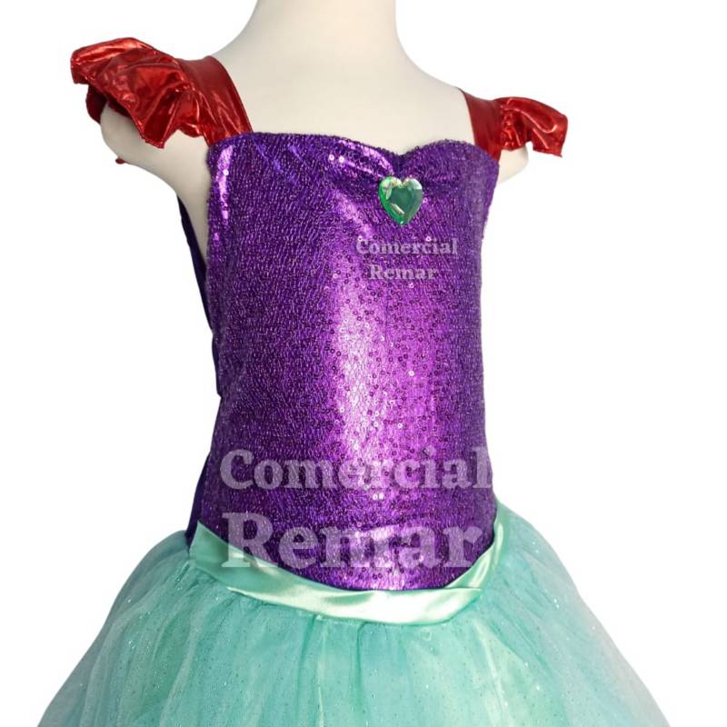 Disfraz Sirenita Vestido Princesa Ariel para Niña GENERICO
