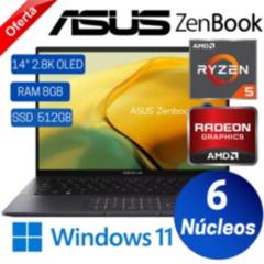Laptop Asus Zenbook 14 OLED-UM3402YA-KM191W 14" OLED-Ryzen 5 5625U,8GB RAM,512GB SSD,Win11