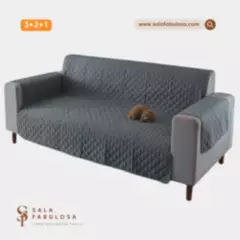 SALA FABULOSA - Protector de mueble 3-2-1 asientos semi impermeable - Plomo oscuro