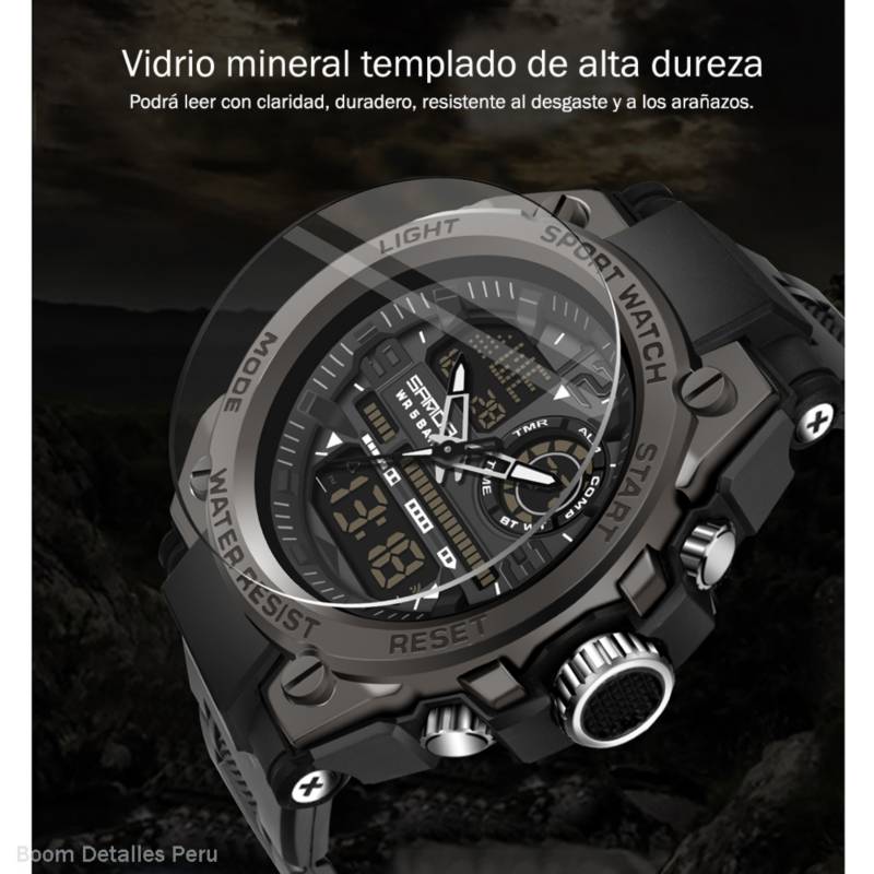 Reloj Hombre Deportivo SANDA 6030 Negro Digital-Análogo