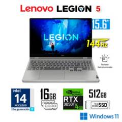 LAPTOP GAMER LENOVO LEGION 5 INTEL CORE i7-12700H 15.6' FHD IPS 16GB 512GB NVIDIA RTX3050 Ti 4GB W11
