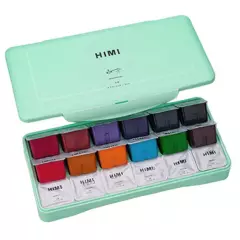 GENERICO - Himi Miya Gouache - Set 18 colores/30ml Jelly Cup - VERDE