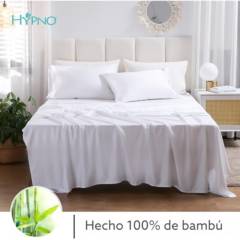 HYPNO HOME - Juego De Sábanas De Bambú King Blanco