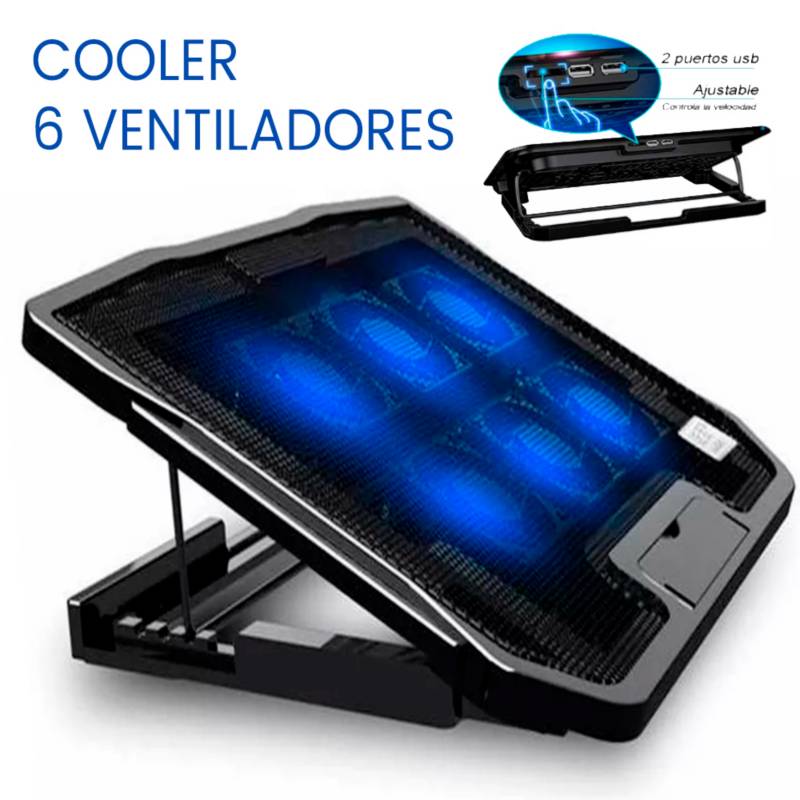 Cooler Ventilador Para Laptop y Notebook 6 Ventiladores SEISA