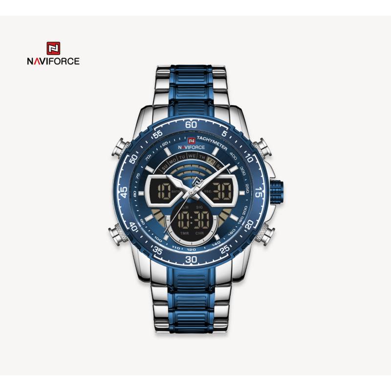 Reloj Naviforce Hombre NF9189 PLATA AZUL Digital Anal gico