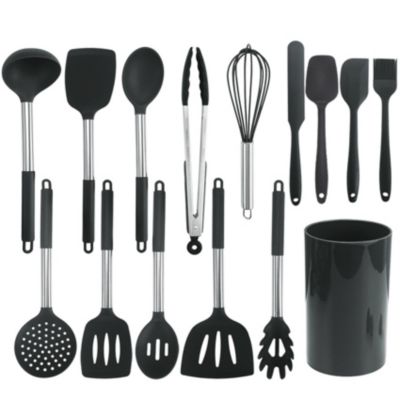 Set de utensilios de cocina de silicona de 15 piezas, Set de herramientas  de cocina de silicona nórdica para el hogar, Mode de Mujer