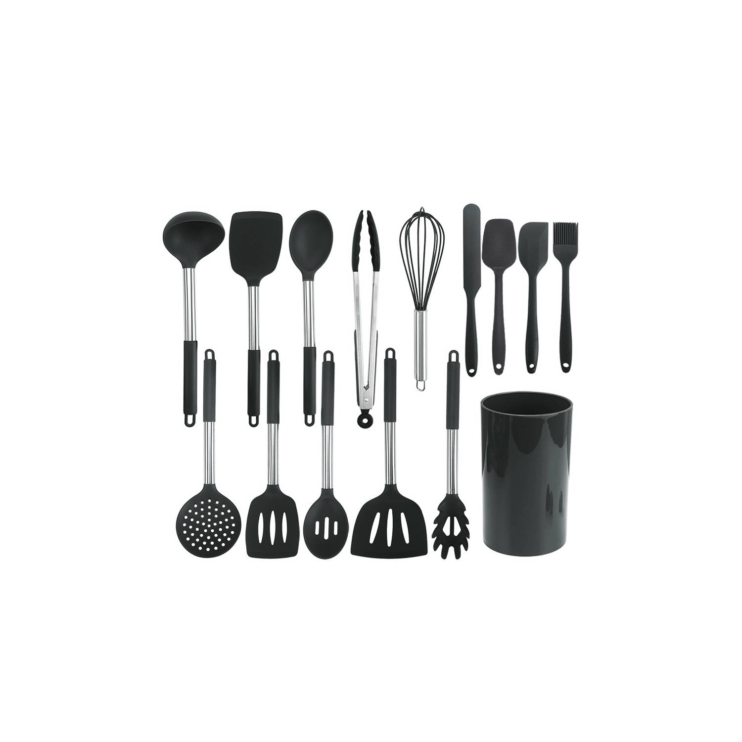 Set de utensilios de cocina de silicona de 15 piezas, Set de herramientas  de cocina de silicona nórdica para el hogar, Mode de Mujer