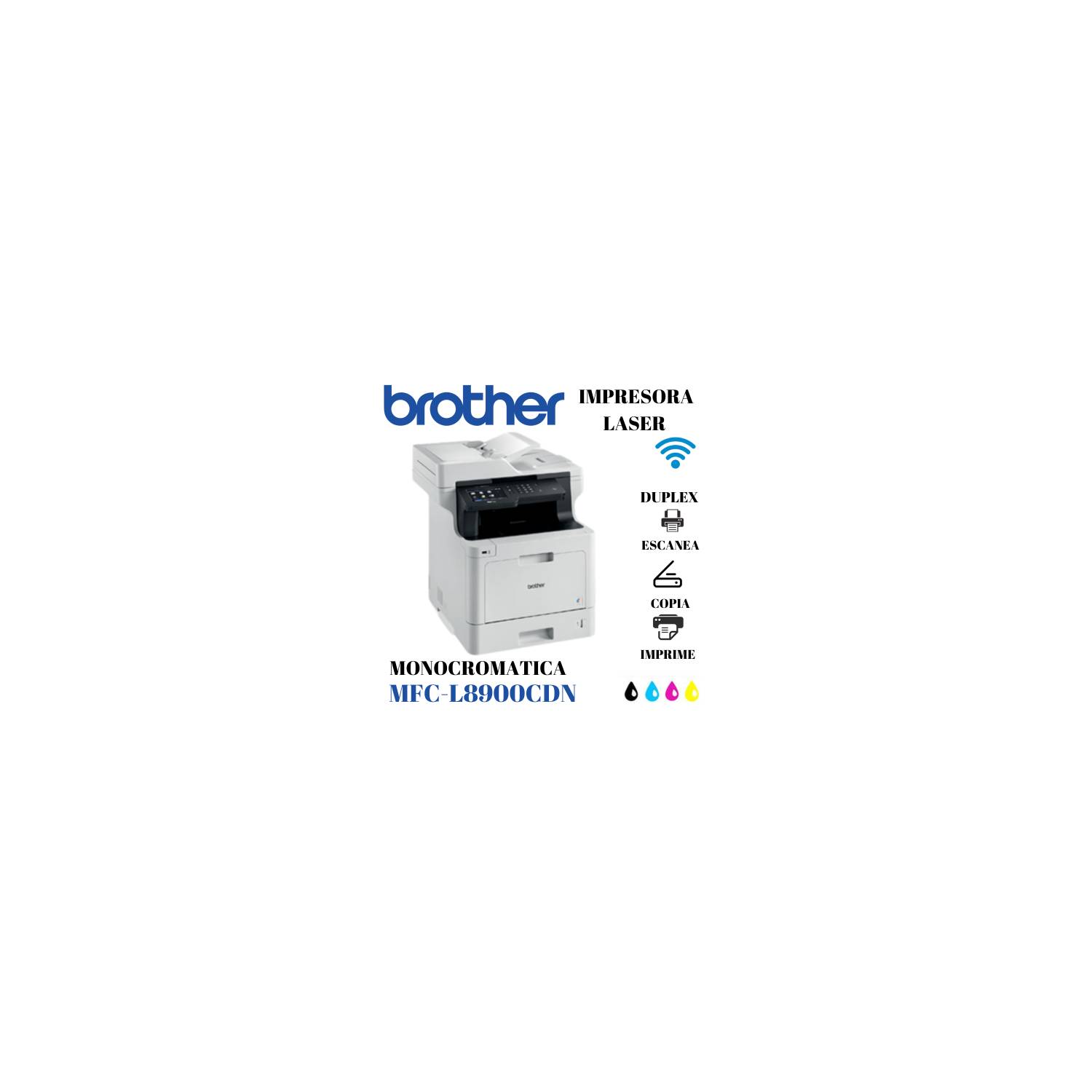 Impresora Multifunción Láser Color MFC-L8900CDW, Brother