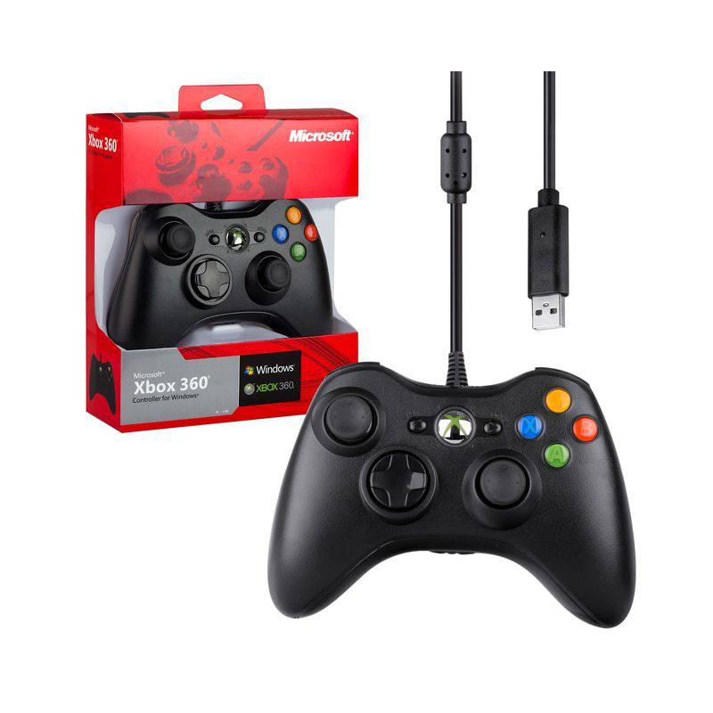 Microsoft Xbox 360 Control con cable para Windows y consola Xbox 360, Negro