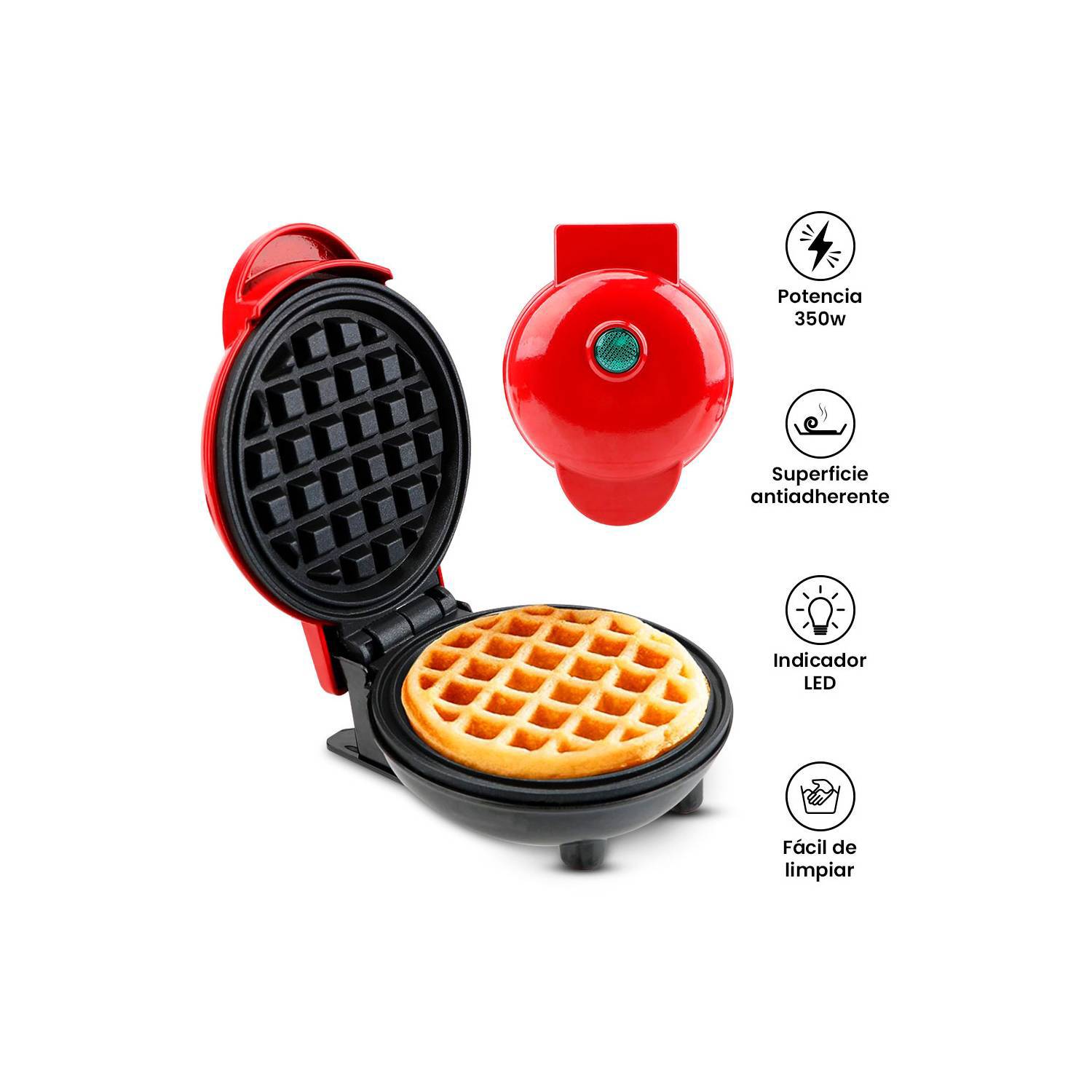 Maquina para hacer Waffle Rojo Mini Corazon GENERICO