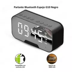 OEM - Parlante Despertador Espejo Bluetooth G10 Negro
