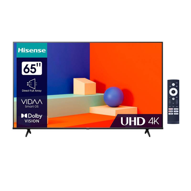 HISENSE - Televisor Hisense 65A6K Smart TV 65 " UHD 4K Dolby Visión ALLM VRR Diseño sin borde