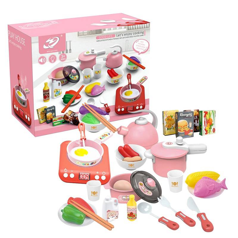 Set de utensilios de cocina juguete para niñas a pila GENERICO