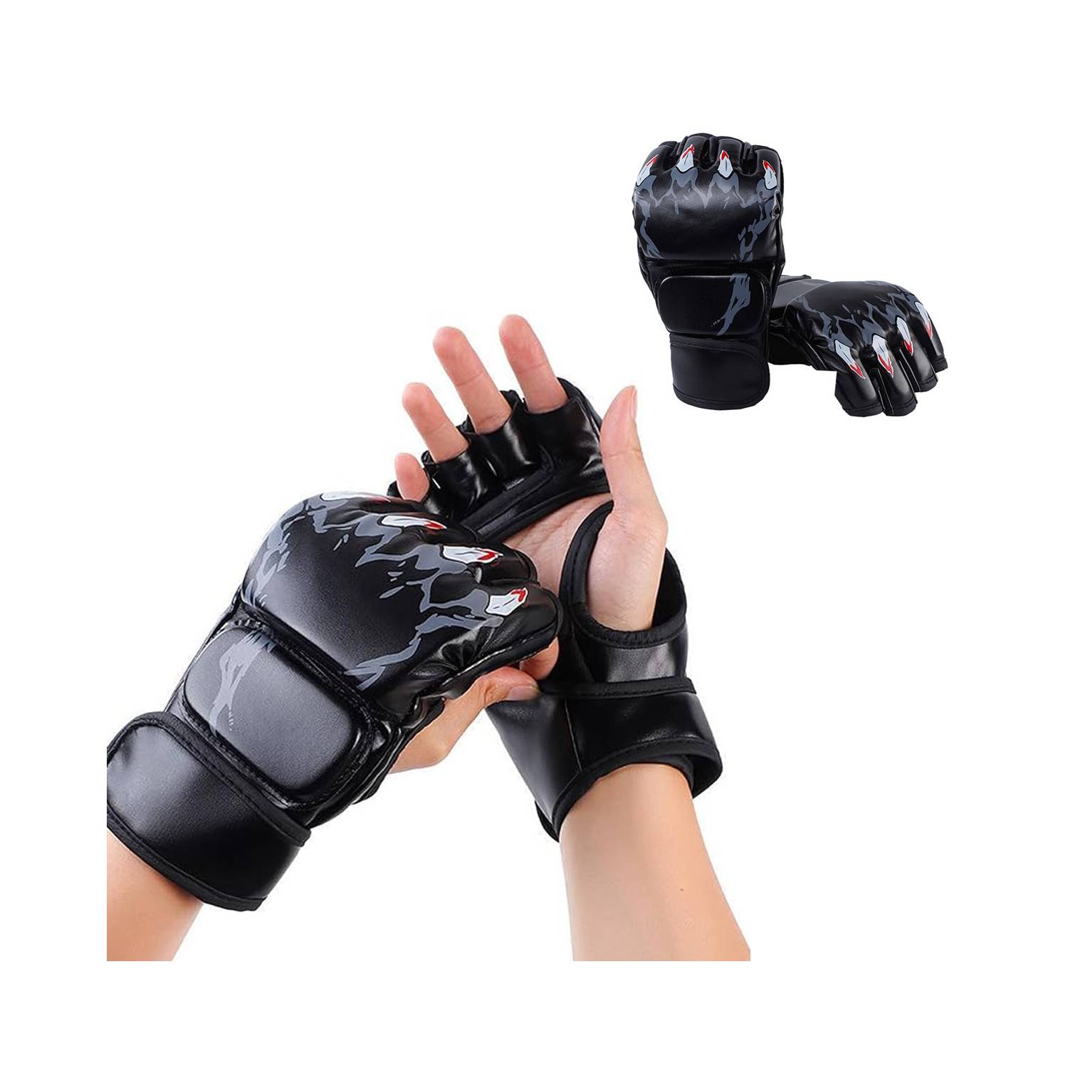 Mma-guantes de medio dedo para hombre y mujer, equipo de
