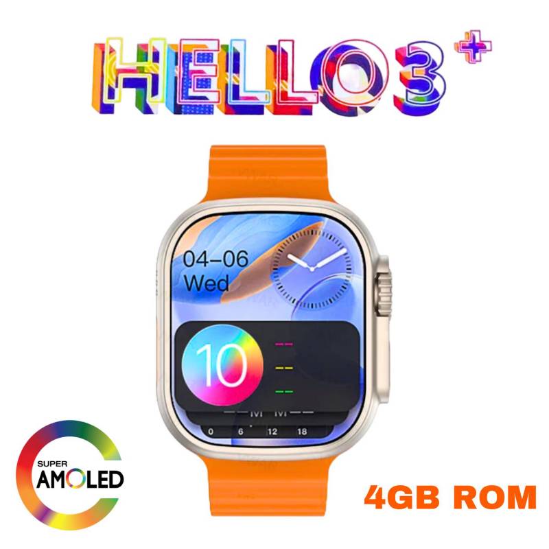 Smart Watch Hello Watch 3 Plus Ultra 4GB Rom Color Naranja OEM